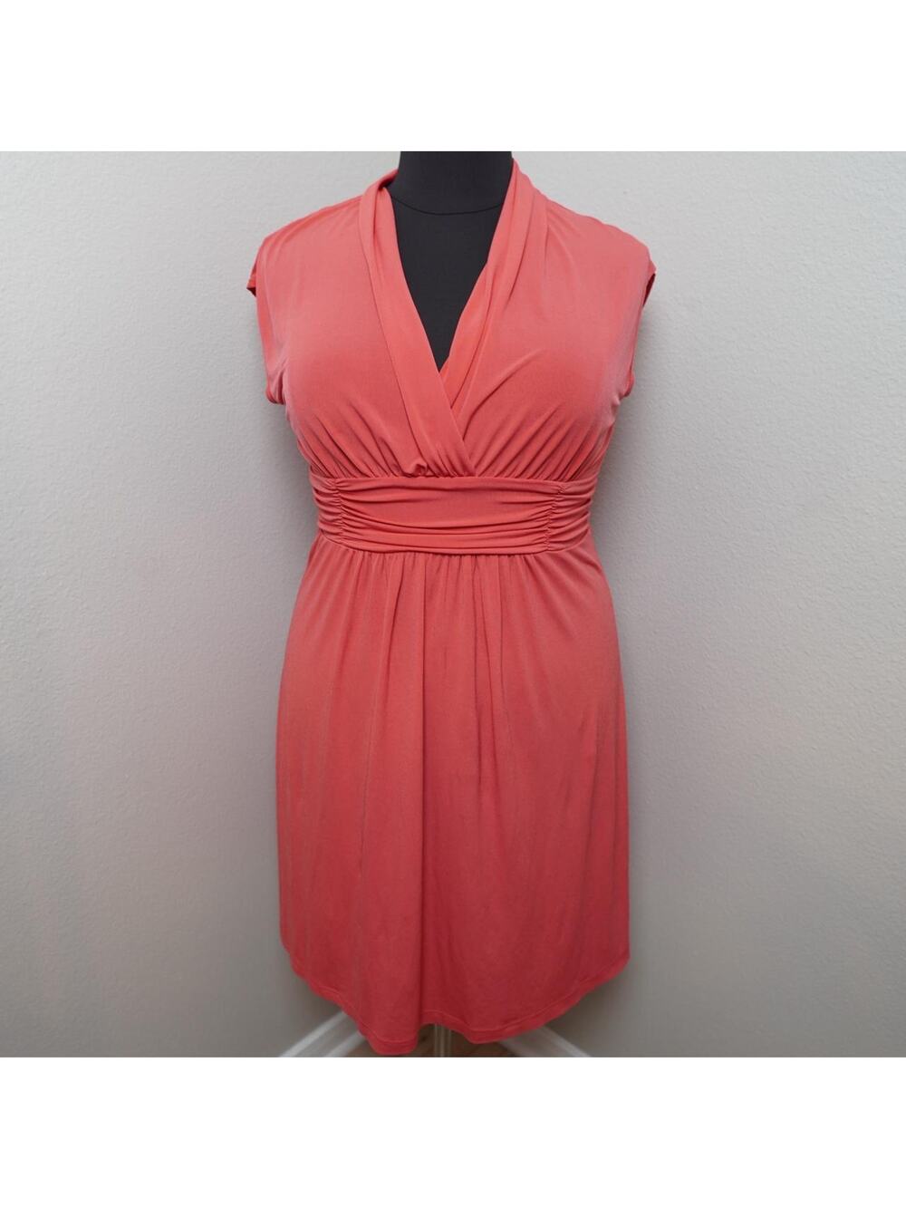 George Coral Empire Waist Dress Large 12 14